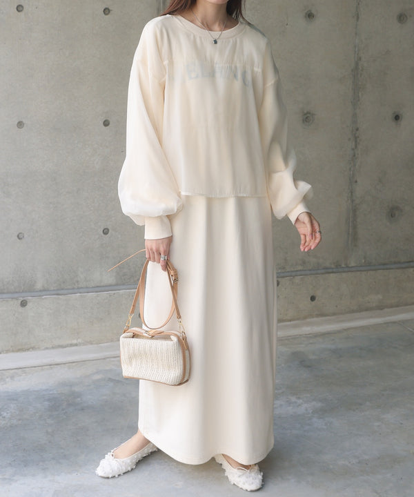 【S・Mサイズ展開】ロゴシアードッキングスウェットワンピース