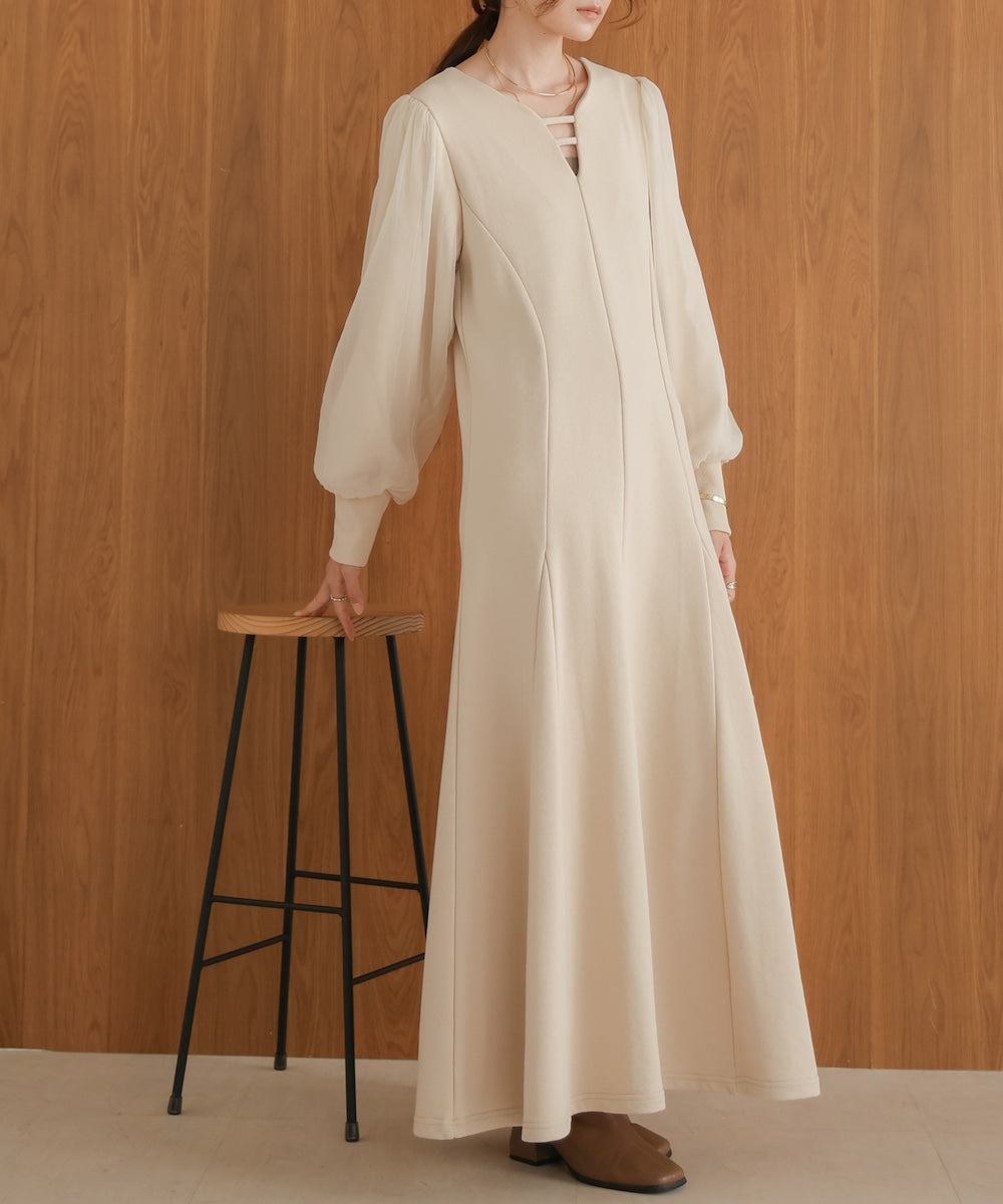 sleeve organdy onepiece