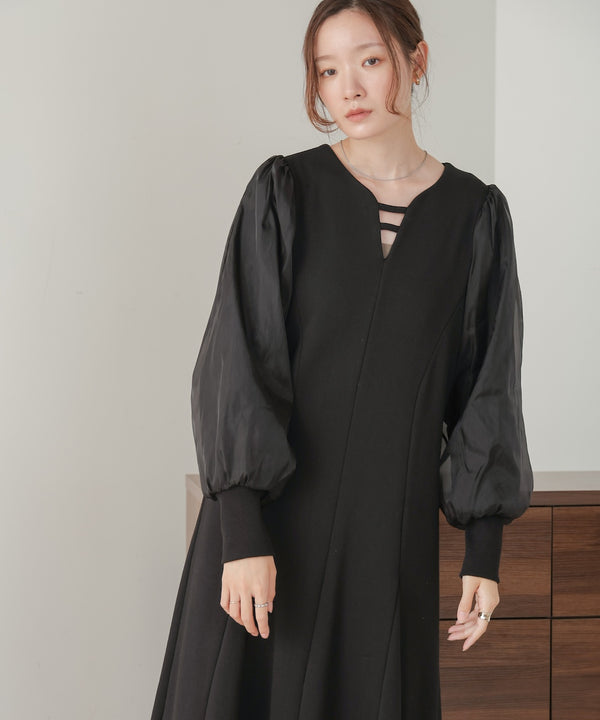 sleeve organdy onepiece