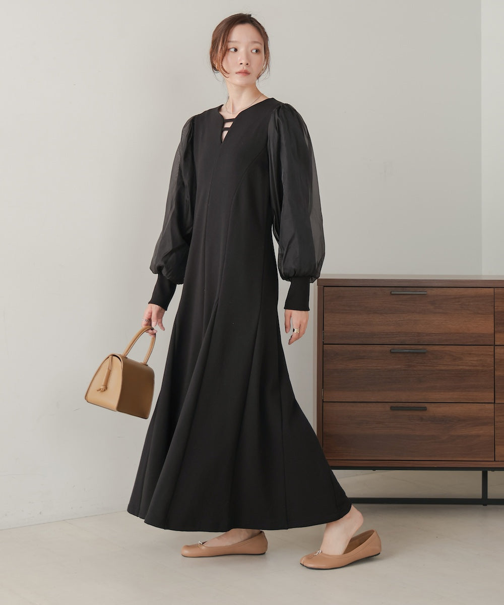 sleeve organdy onepiece