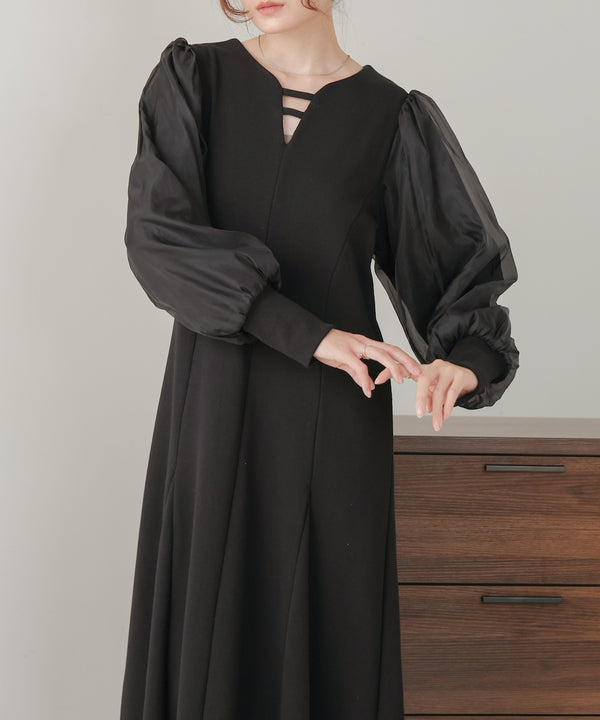 sleeve organdy onepiece