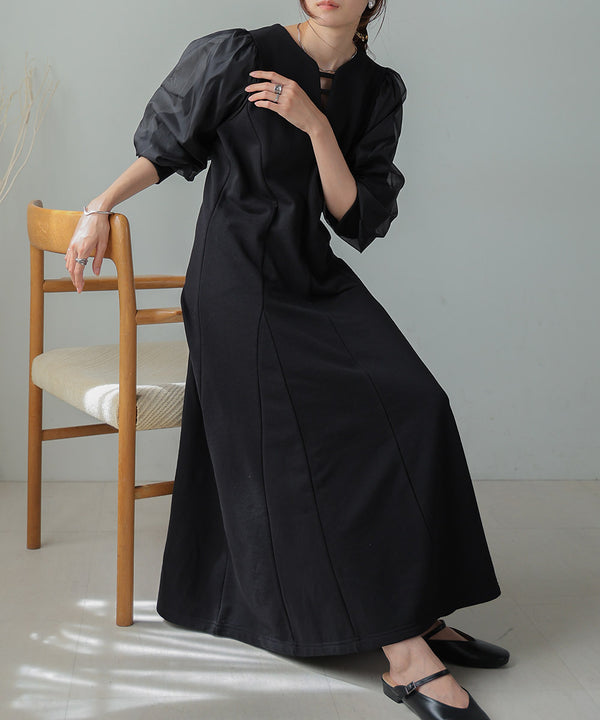 sleeve organdy onepiece