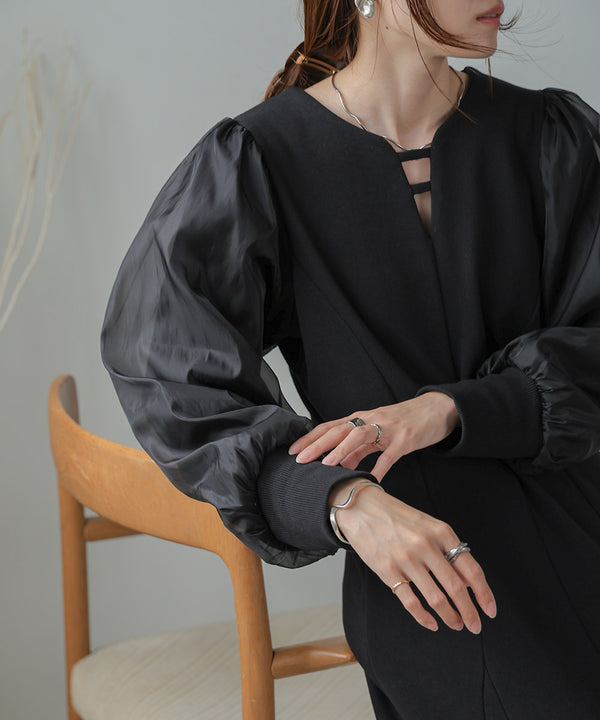 sleeve organdy onepiece