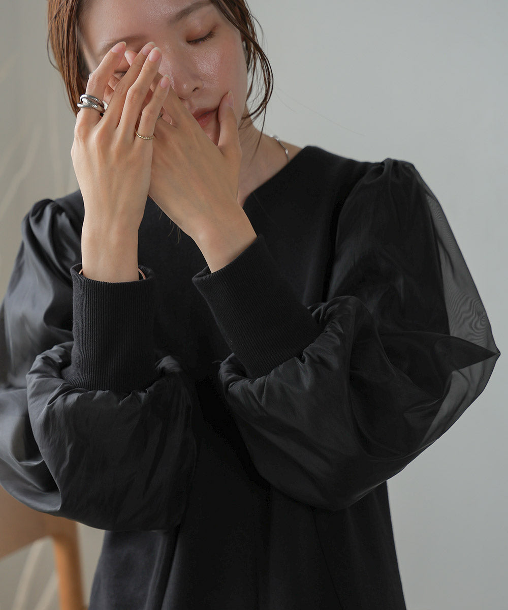 sleeve organdy onepiece