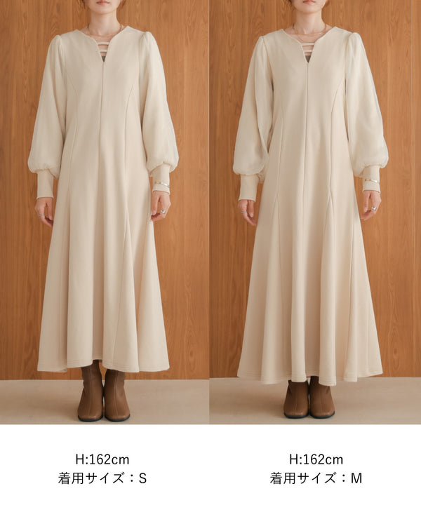 sleeve organdy onepiece