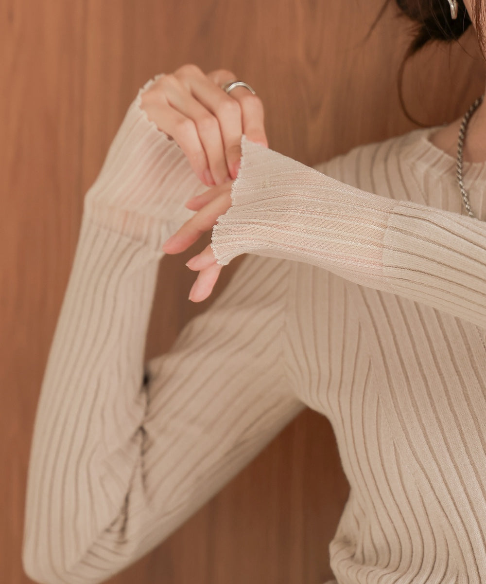 sheer rib knit tops