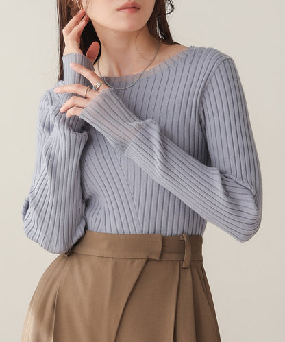 sheer rib knit tops