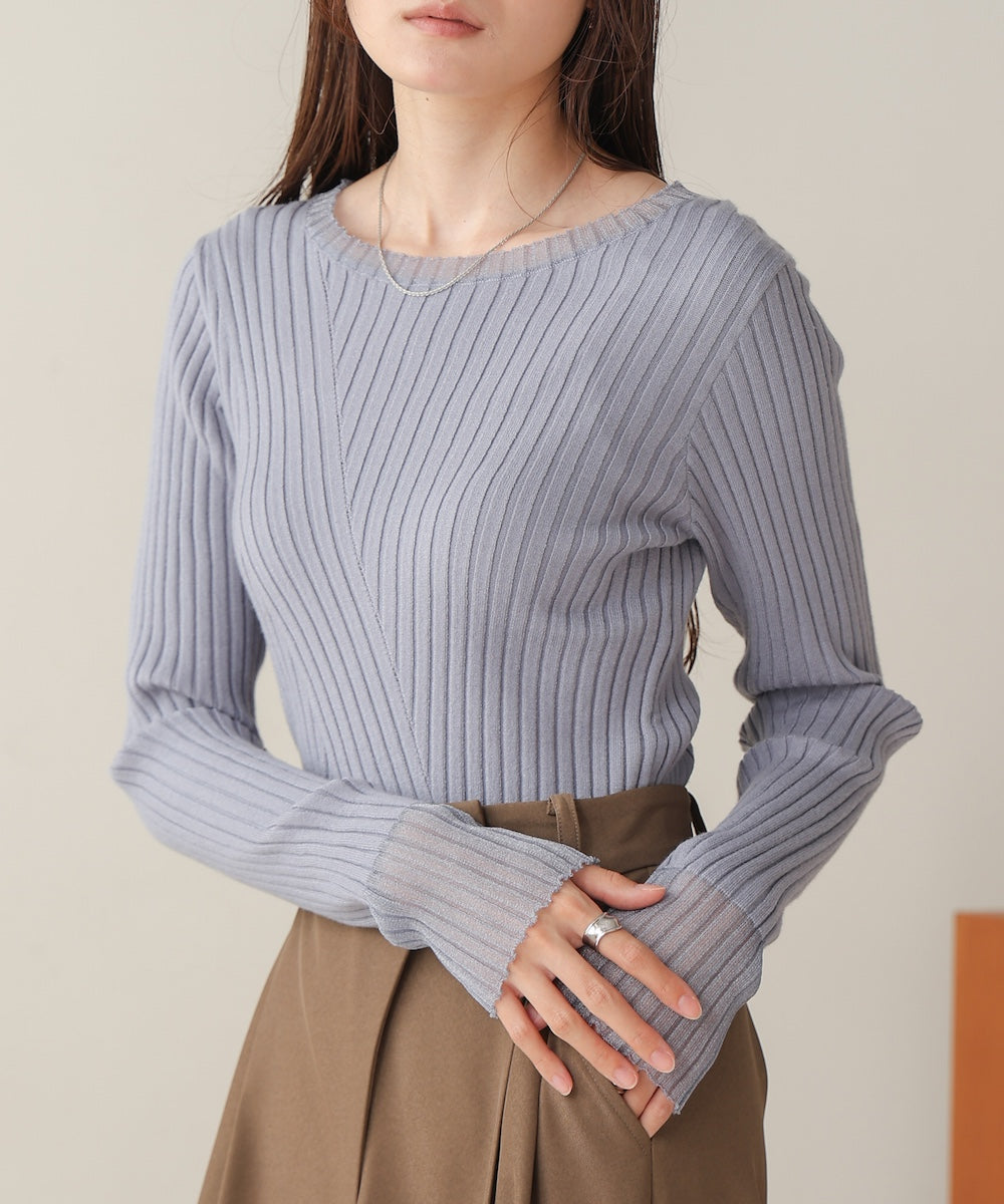 sheer rib knit tops