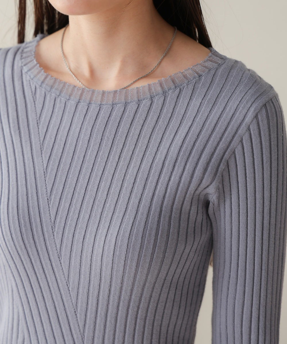 sheer rib knit tops