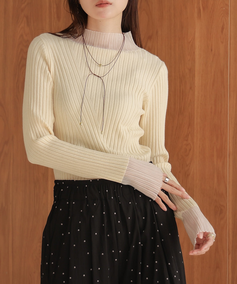 sheer rib knit tops