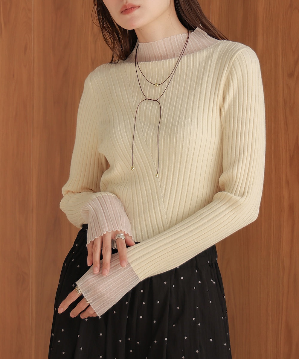 sheer rib knit tops