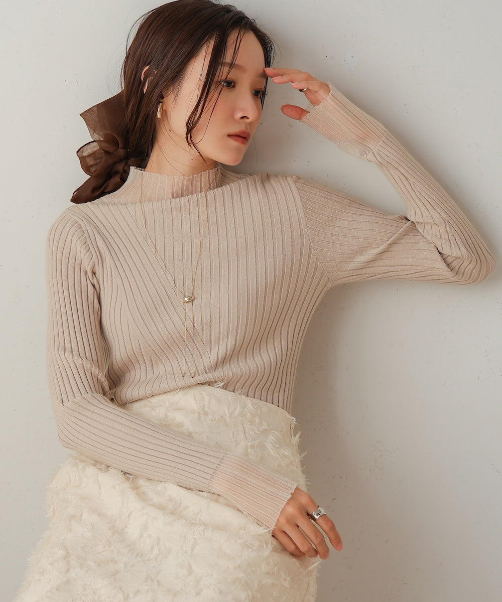 sheer rib knit tops