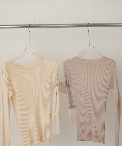 sheer rib knit tops