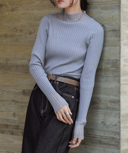 sheer rib knit tops