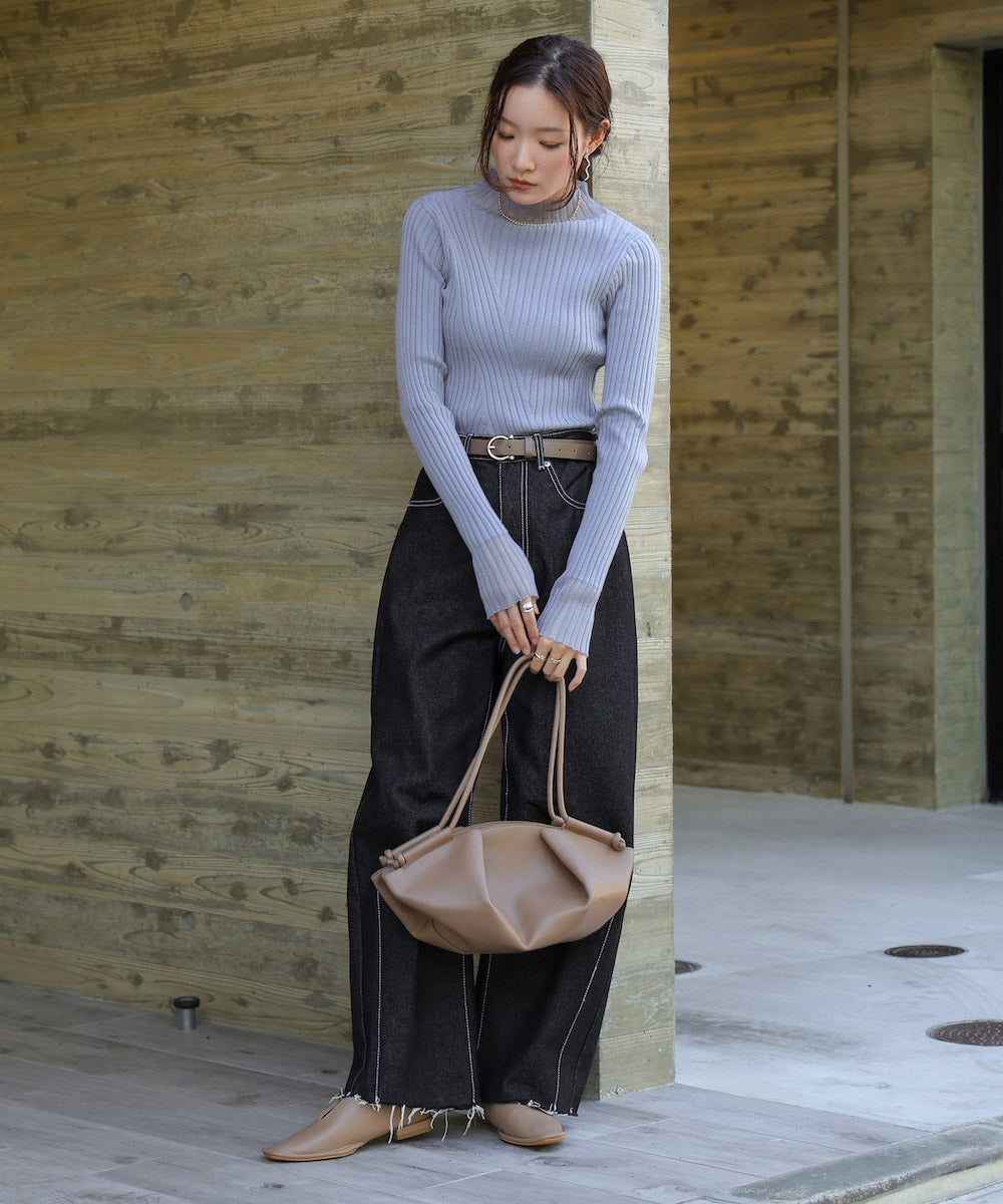 sheer rib knit tops