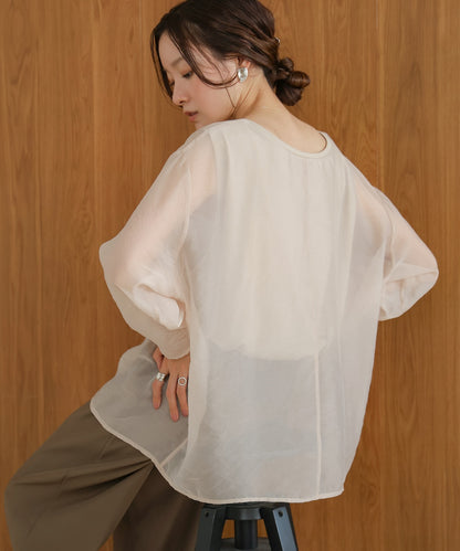 ［TIMESALE］sheer layered tops