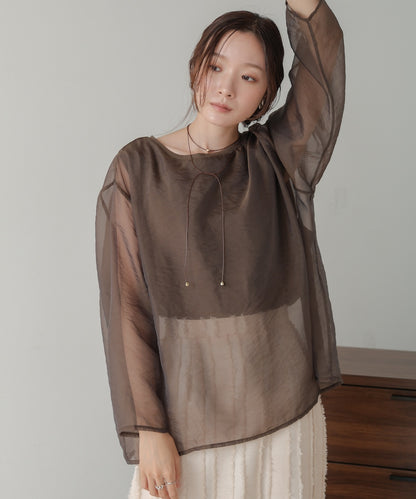 ［TIMESALE］sheer layered tops