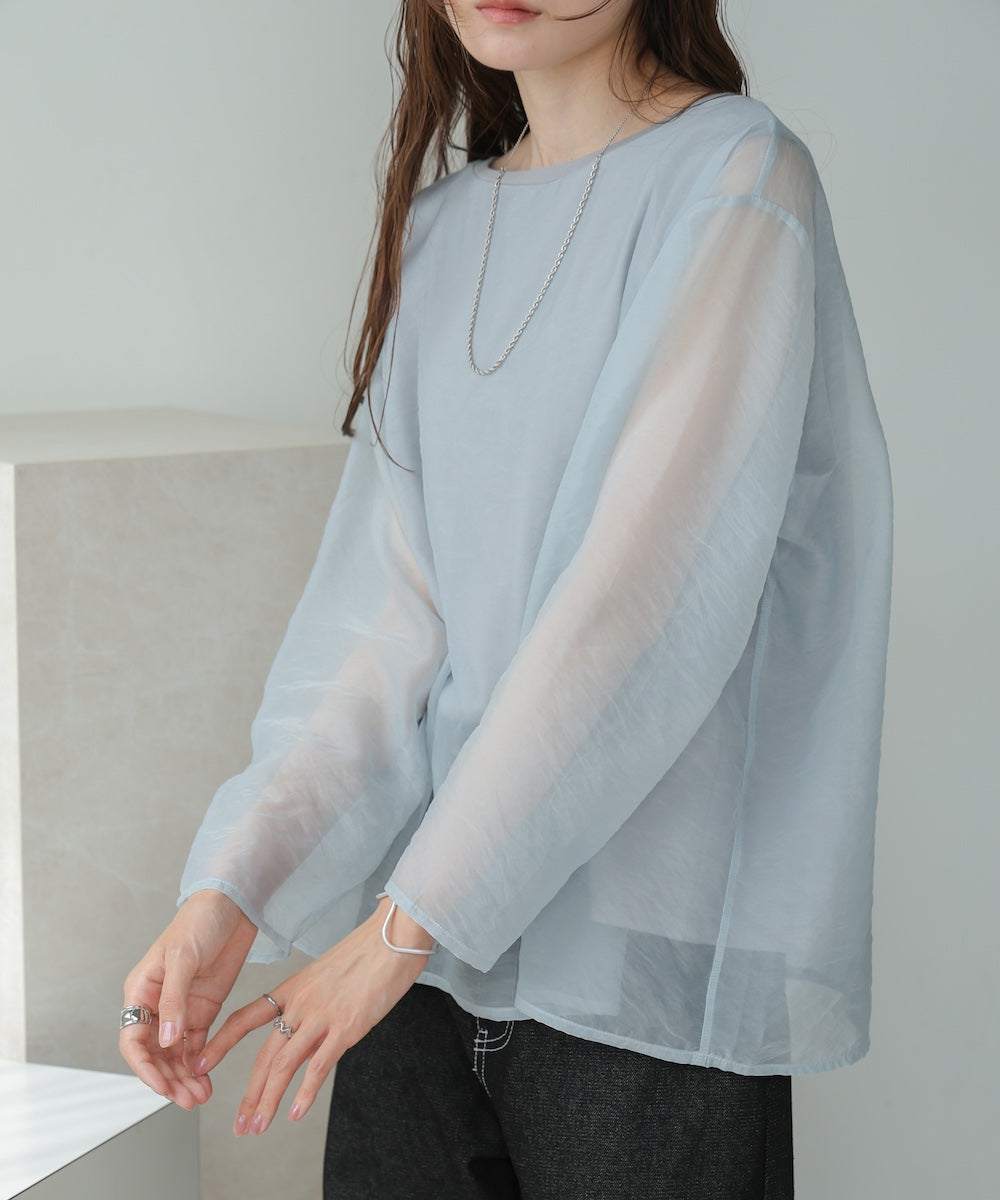 ［TIMESALE］sheer layered tops