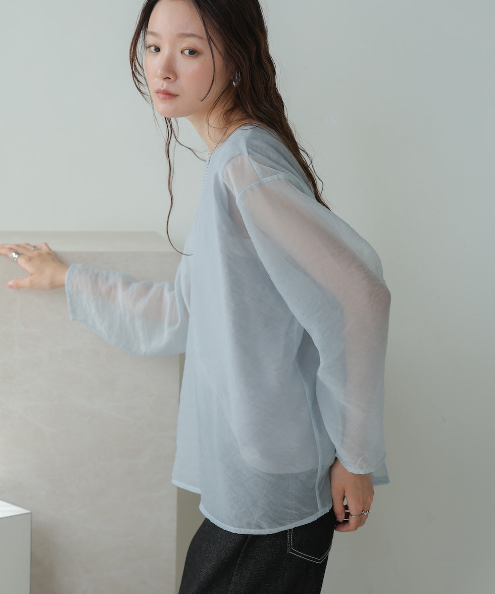 ［TIMESALE］sheer layered tops