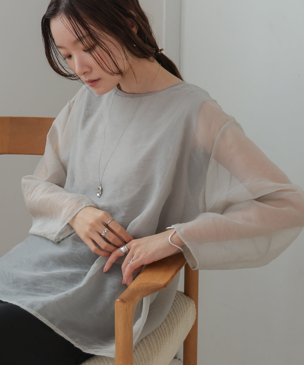 ［TIMESALE］sheer layered tops