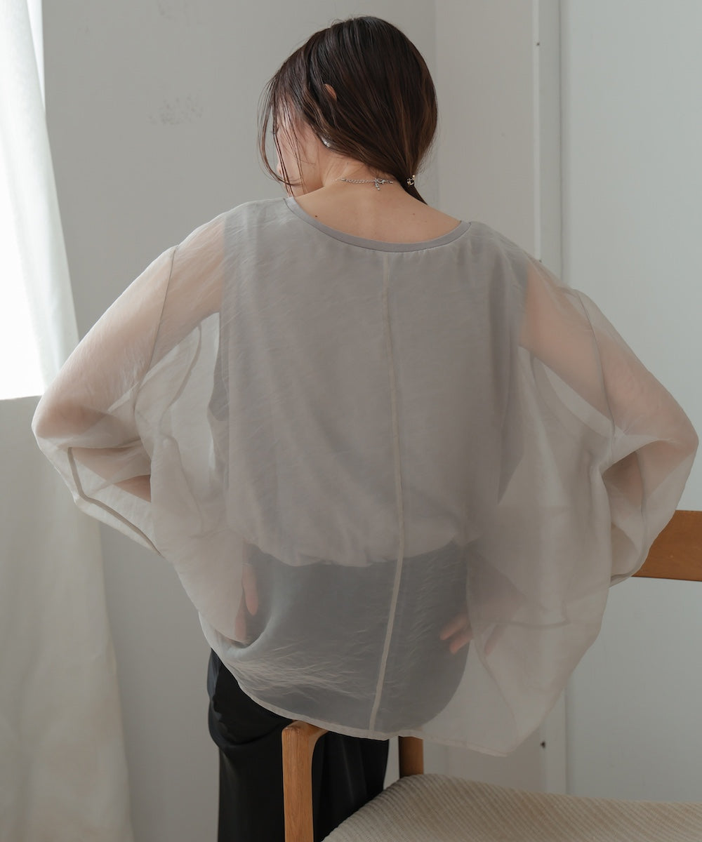 ［TIMESALE］sheer layered tops