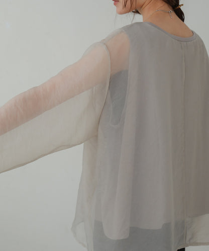 ［TIMESALE］sheer layered tops