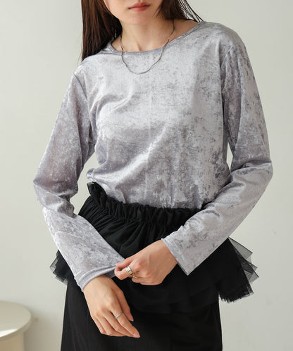 sheer velour basic top