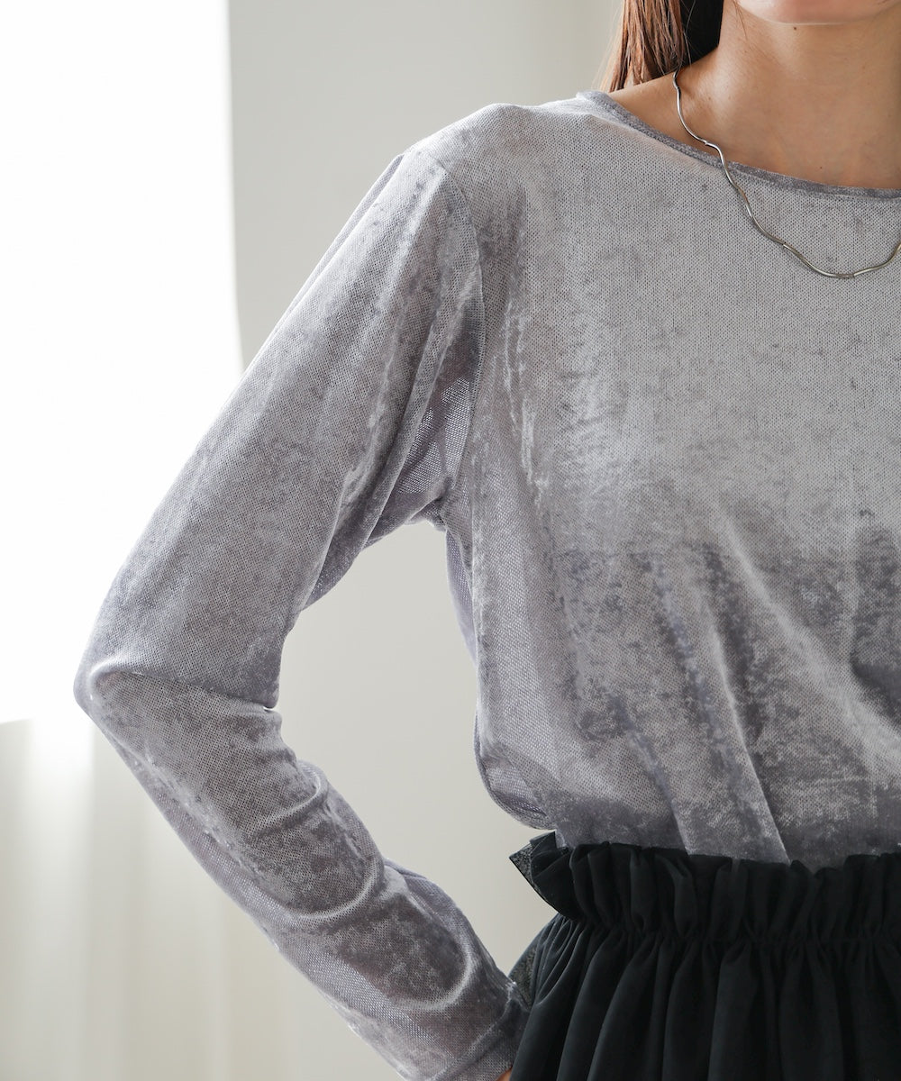 sheer velour basic top