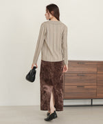 glitter shirt collar knit top