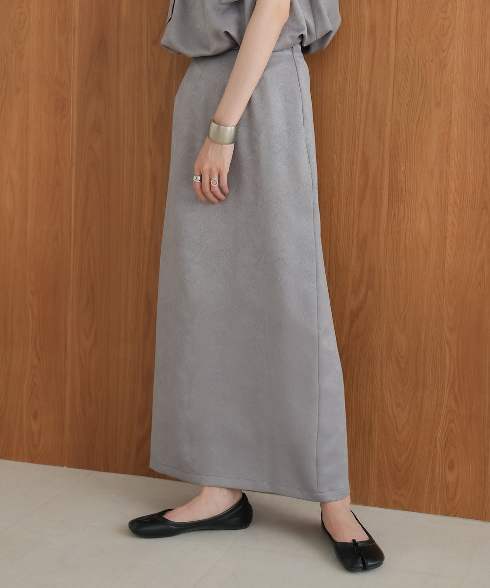 matte satin narrow skirt