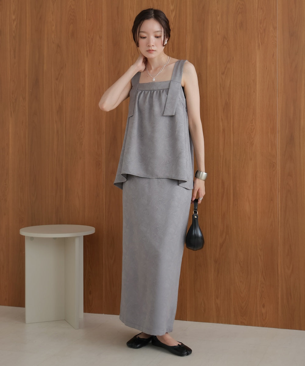 matte satin narrow skirt