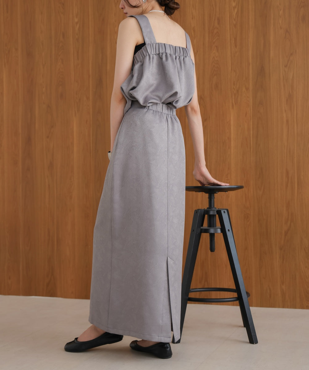matte satin narrow skirt