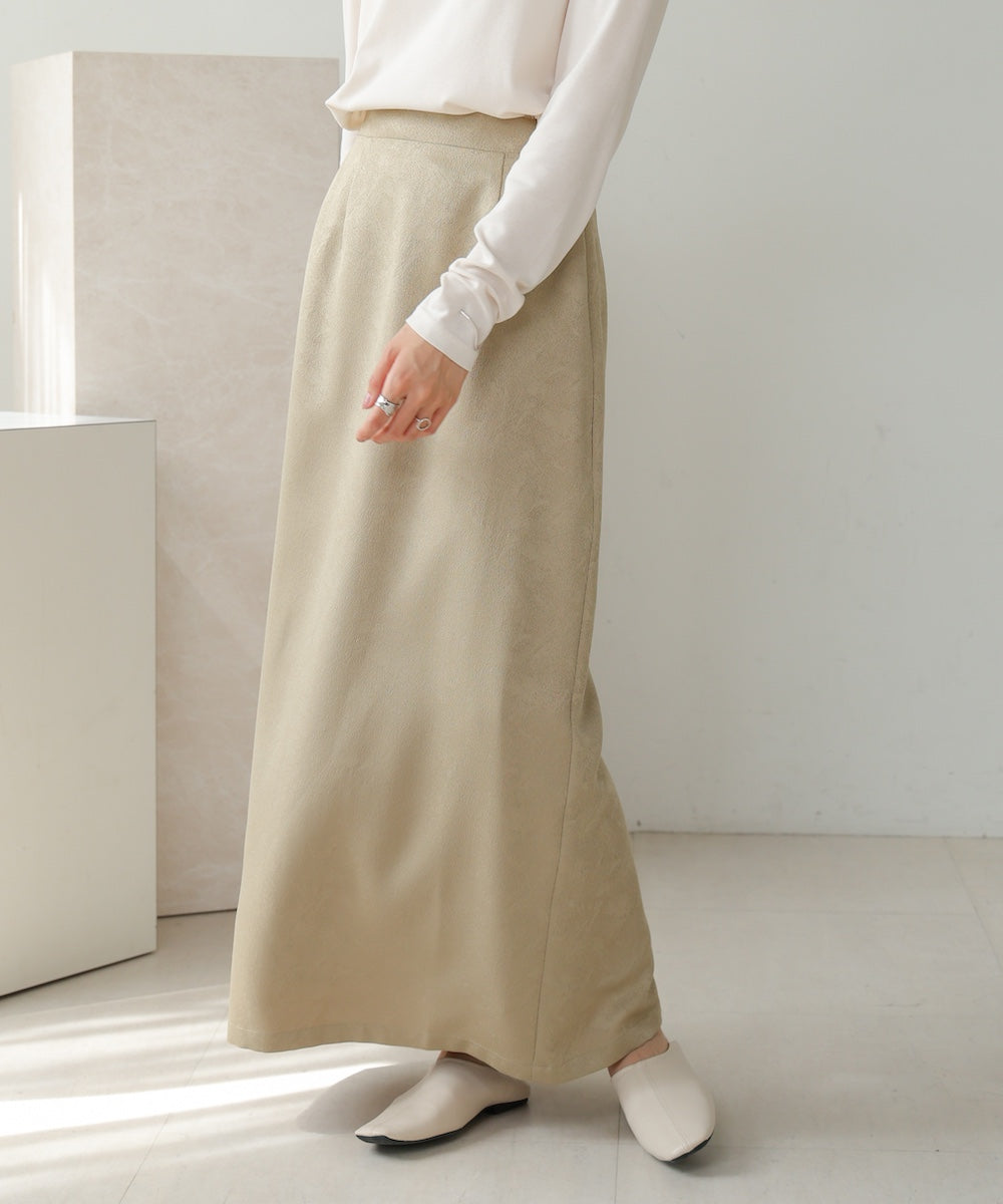 matte satin narrow skirt