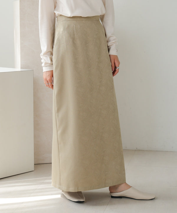 matte satin narrow skirt