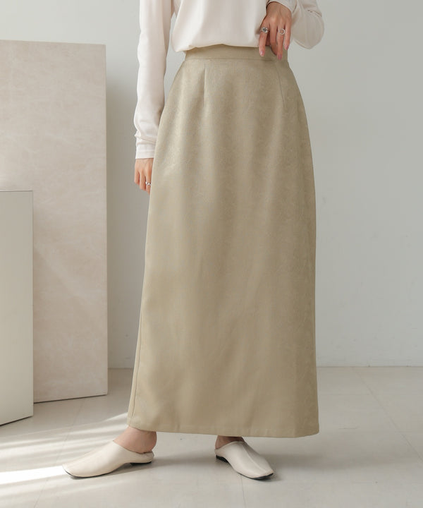 matte satin narrow skirt