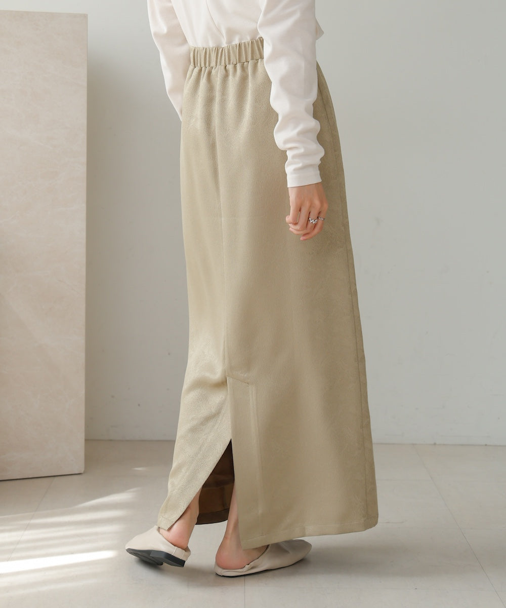 matte satin narrow skirt