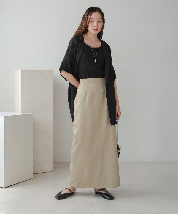 matte satin narrow skirt