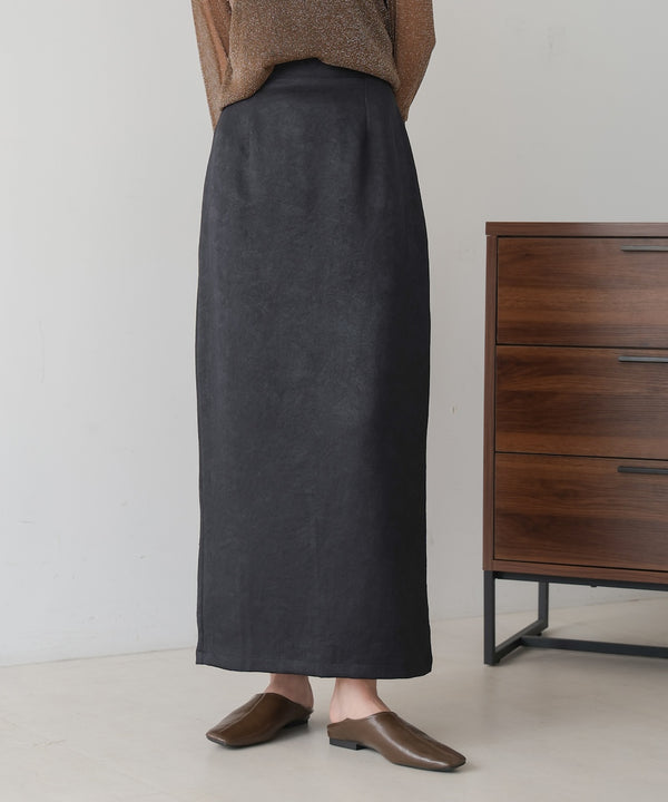 matte satin narrow skirt