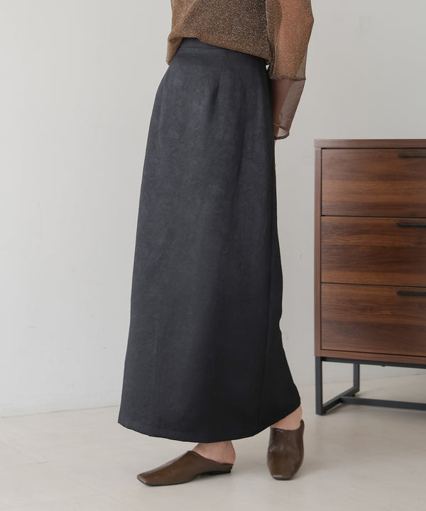 matte satin narrow skirt
