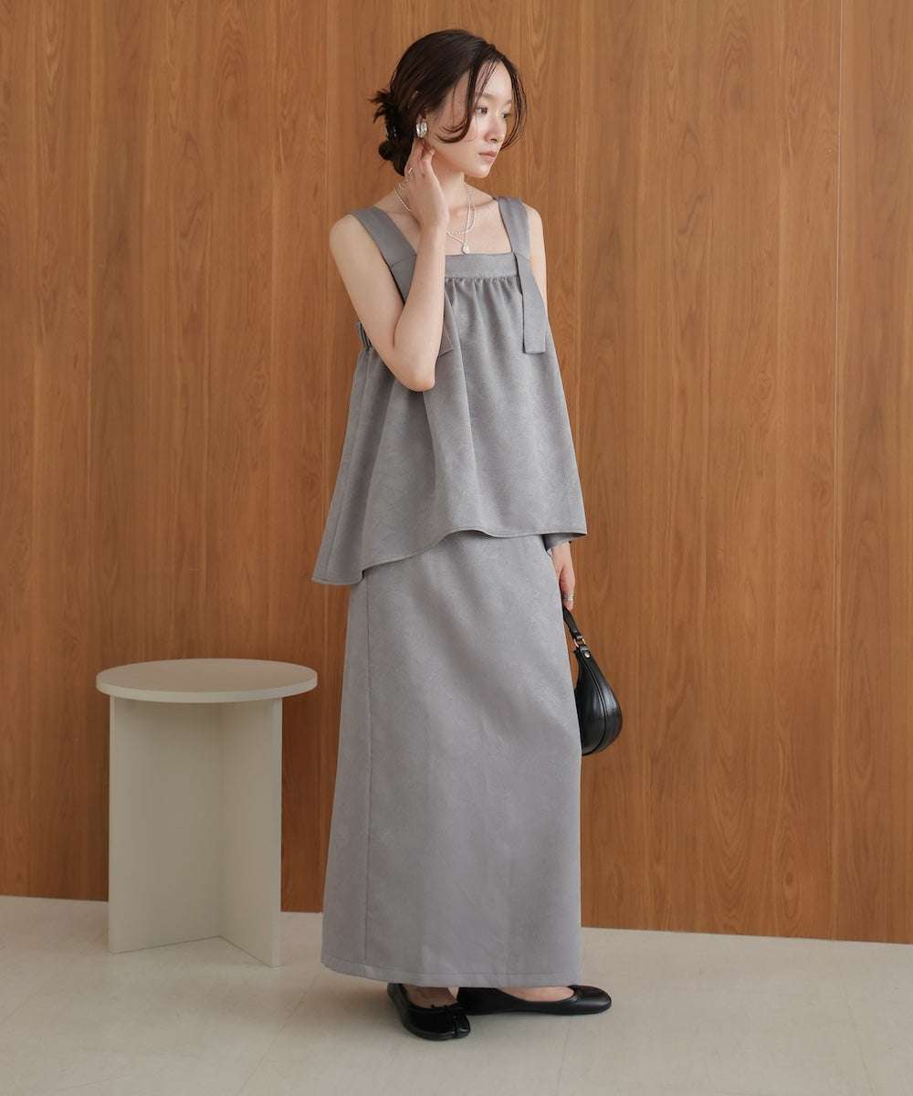 matte satin narrow skirt