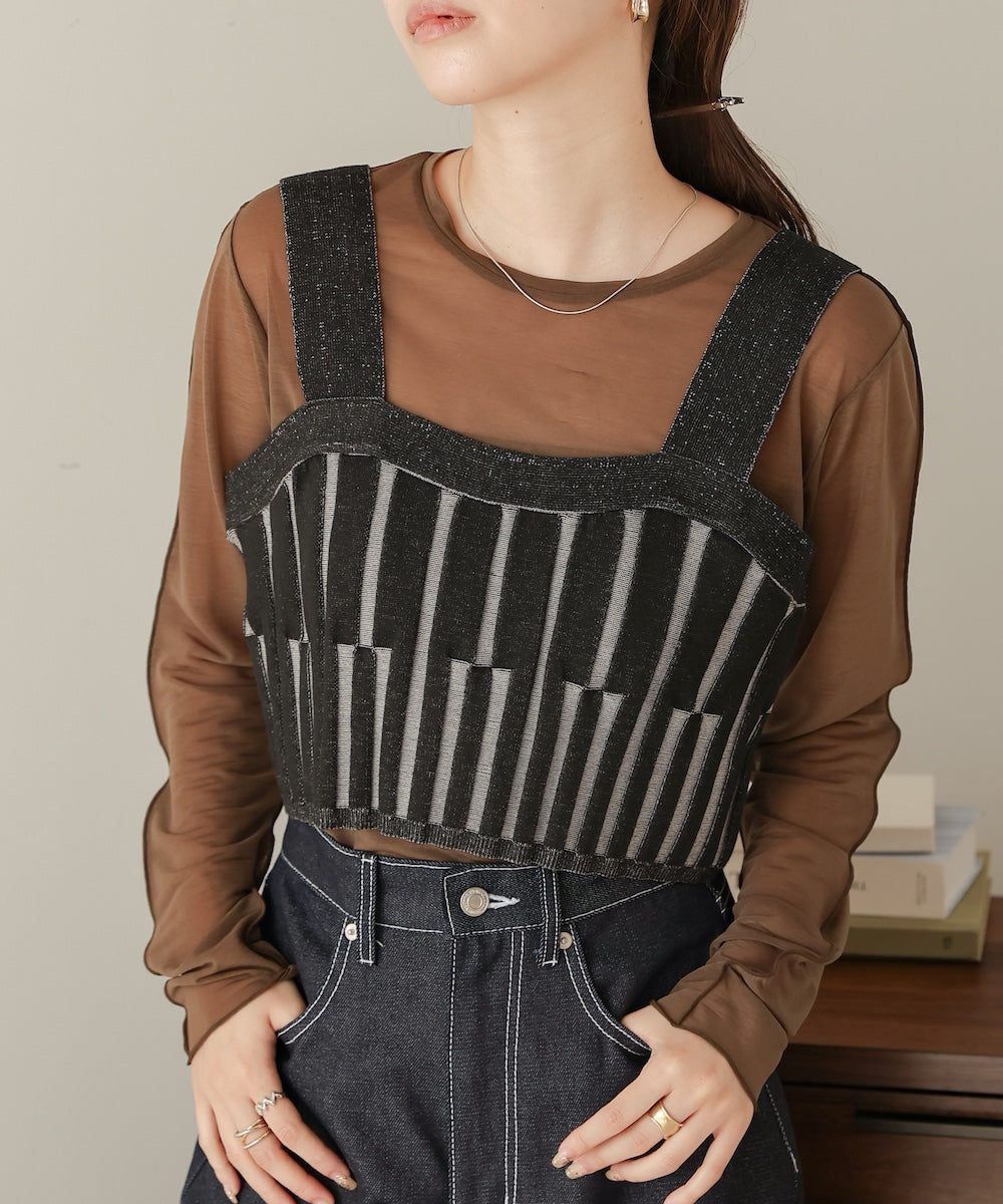 jacquard knit bustier