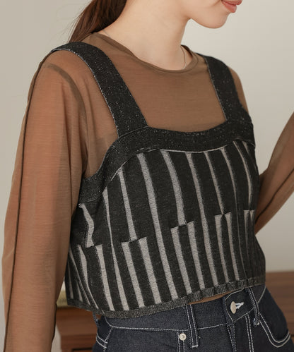 jacquard knit bustier