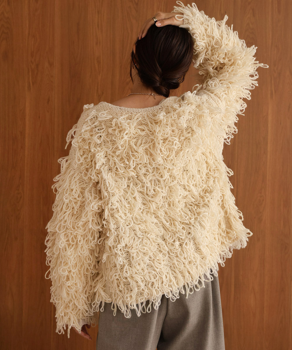 loop knit cardigan