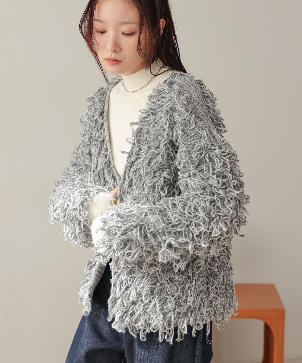 loop knit cardigan