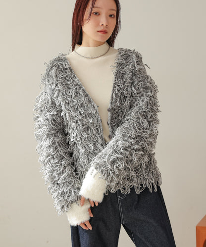 loop knit cardigan