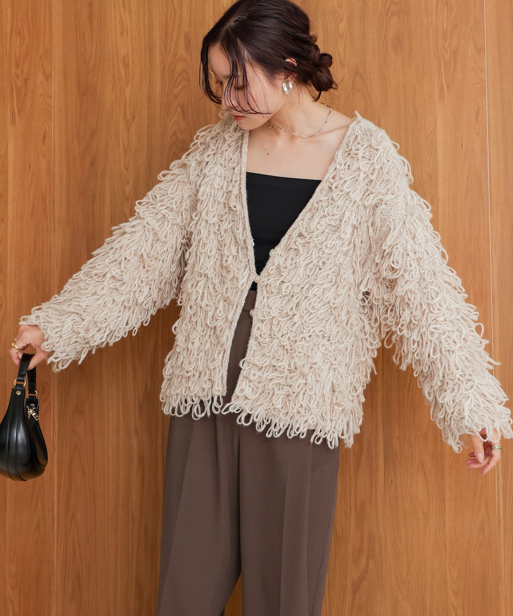 loop knit cardigan