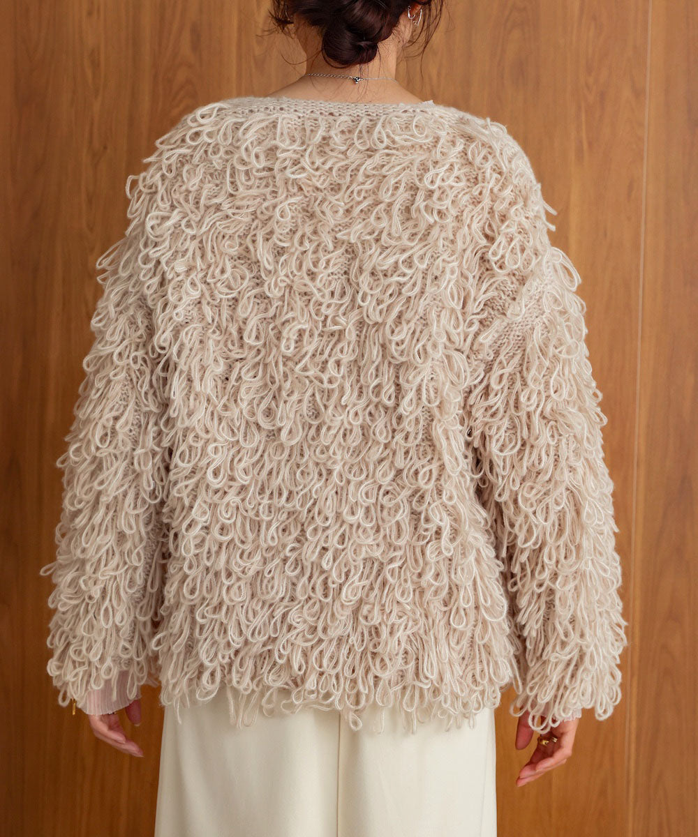 loop knit cardigan