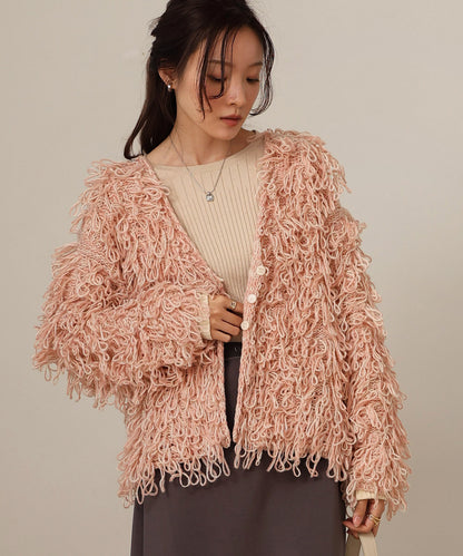 loop knit cardigan