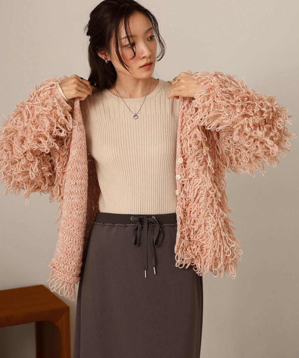 loop knit cardigan