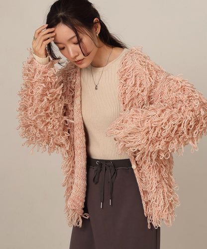 loop knit cardigan